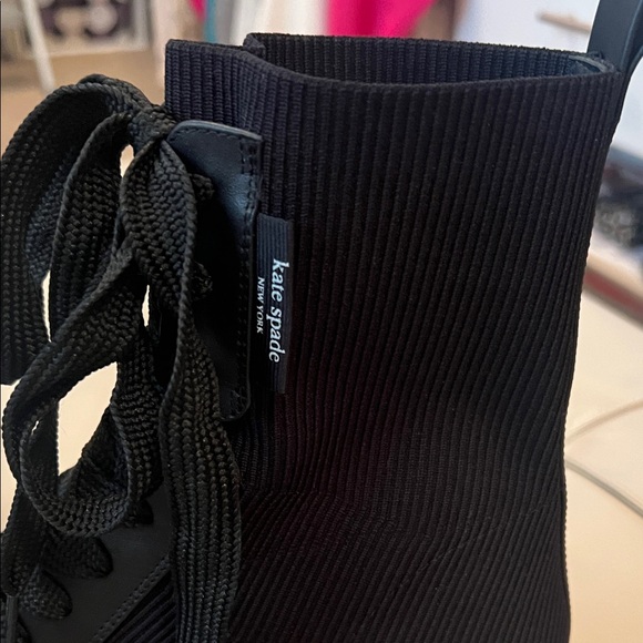 Kate Spade Black Lace-Up Women's Boots - Picture 3 of 7